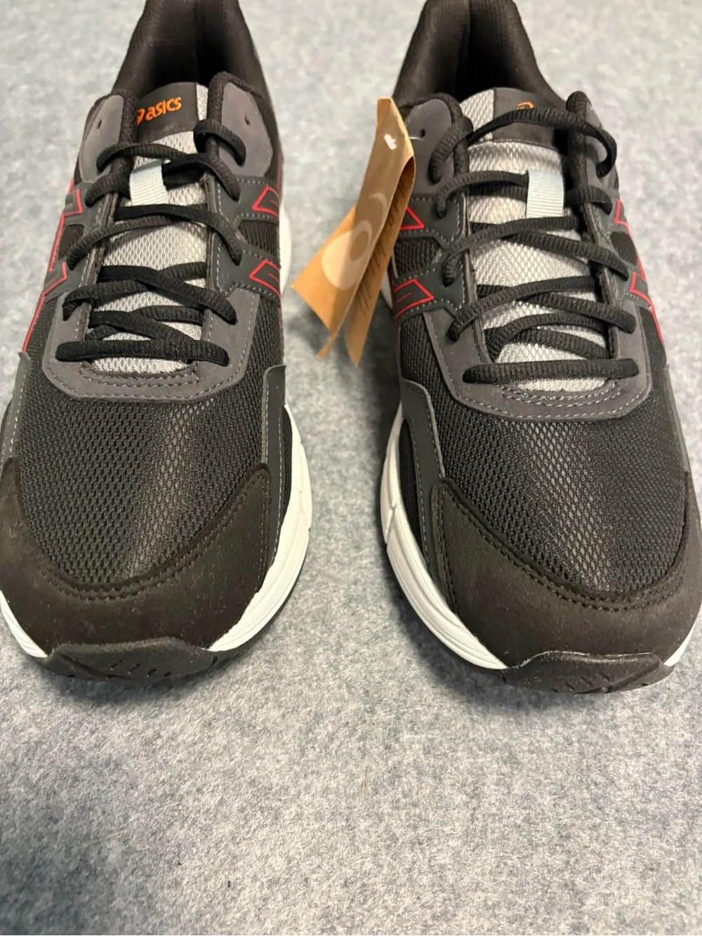 Asics Men’s Gel Jog Mens Sz 9.5 Black Athletic Shoes with Red Accents
